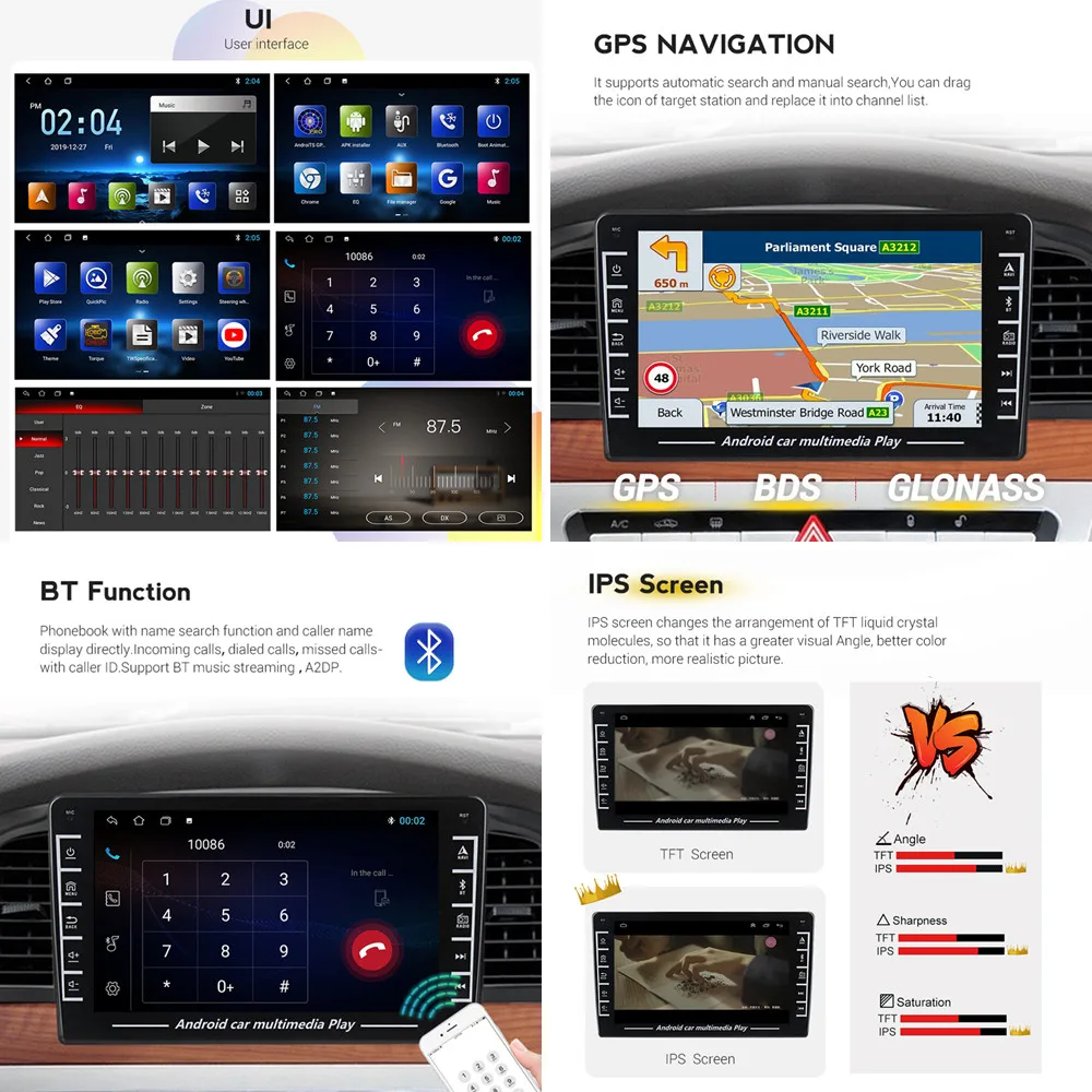 Автомобильный мультимедийный плеер с операционной системой Android для Buick Regal Opel Insignia 2014 2015 2016 с навигацией GPS, поддержкой WiFi, 2 Din, BT, радио без DVD.