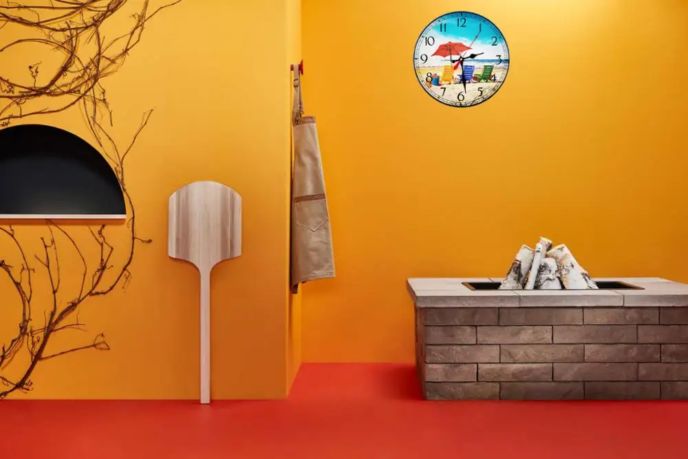 Ретро деревянная стена Clock 34cm пляж кварц тихий большой винтажный потертый