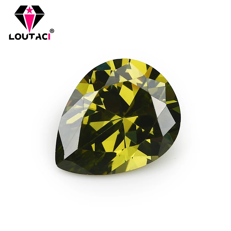 

Женские Необычные кольца LOUTACI, перидот, груша, фианит, 5A, редкие драгоценные камни, среднего размера 5x7-8x10 мм