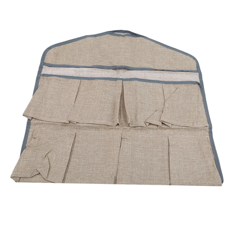 Льняная ткань 18 + 8 многокарманная двусторонняя сумка для хранения подвесная