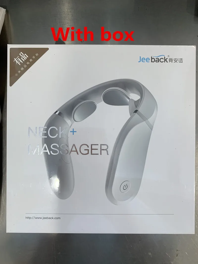 With box Xiaomi Jeeback шейный массажер G2 TENS импульсный массажер для спины и шеи с дальним инфракрасным нагревом забота о здоровье Расслабляющая работа с приложением Mijia - Цвет: With box