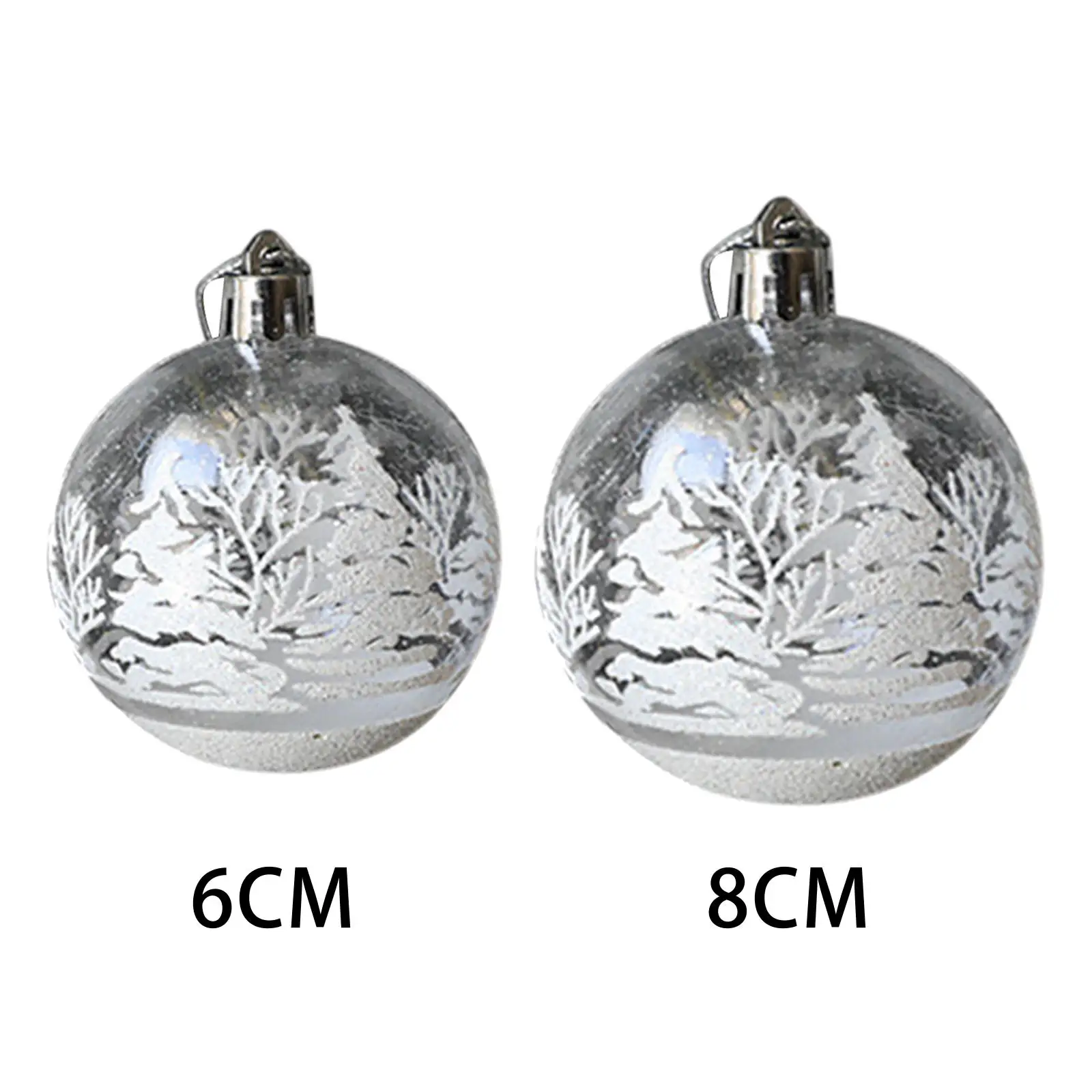 

6 шариков для рождественской елки, полые украшения для рукоделия, небьющиеся подвески, подвесные пластиковые шарики, прозрачный снег для св...