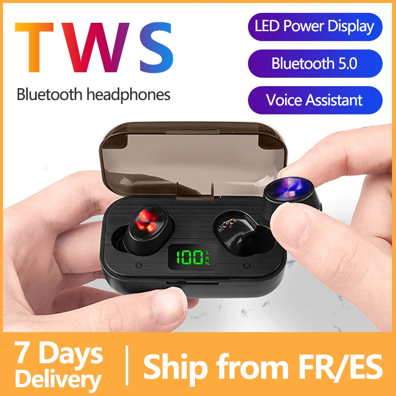 Мини беспроводные наушники Bluetooth 5 0 TWS гарнитура светодиодный дисплей для Android/IOS с