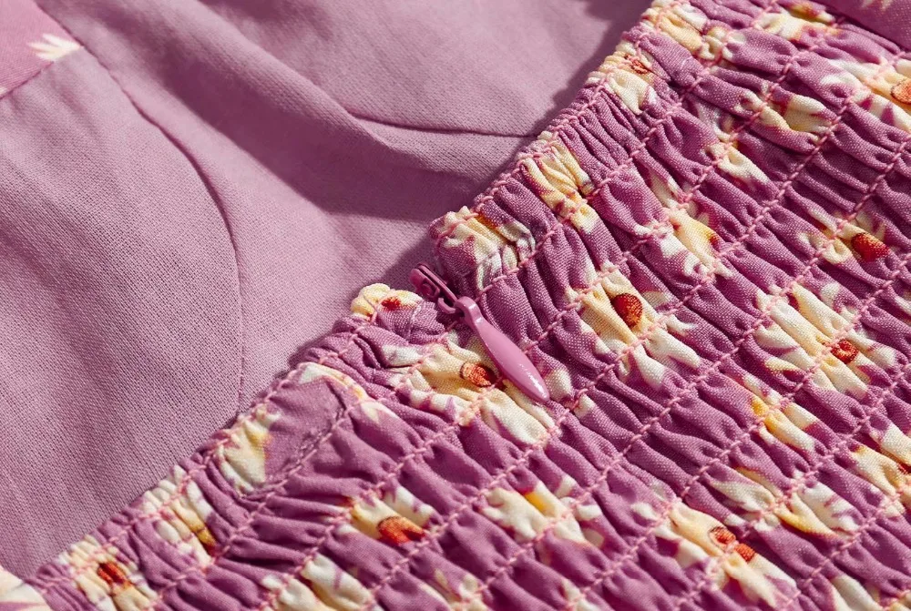 Bazaleas элегантное регулируемое платье на бретельках, vestido, Франция, шикарный зеленый принт с ромашками, женское винтажное платье-миди с разрезом, женское платье