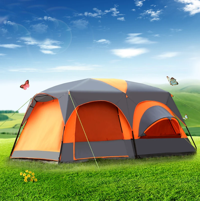 Сверхпрочная двухслойная водонепроницаемая ветрозащитная палатка для отдыха на