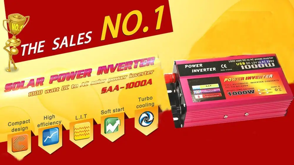 1000 Вт/2000 Вт постоянного тока 12 В в переменный ток 220 портативный автомобильный