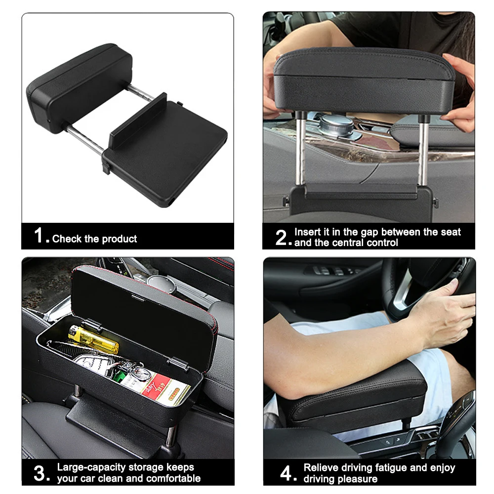 

Muchkey Car Armrests Box Universal For All Car Model Synthetic Leather Storage Box Armrest Center Console Armrests