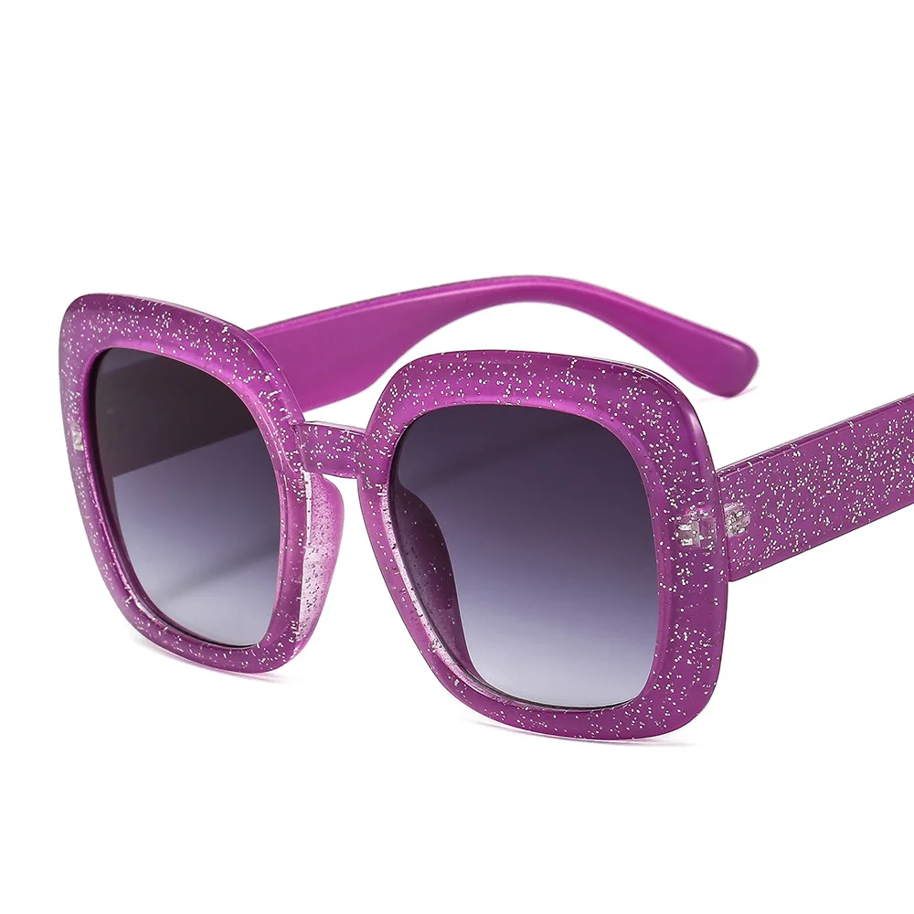 

Glitter Square Women Sunglasses Anti-Blue Glasses Frame Clear Lens Eyewear Big Shades UV400 Female Oculos Gafas De Sol