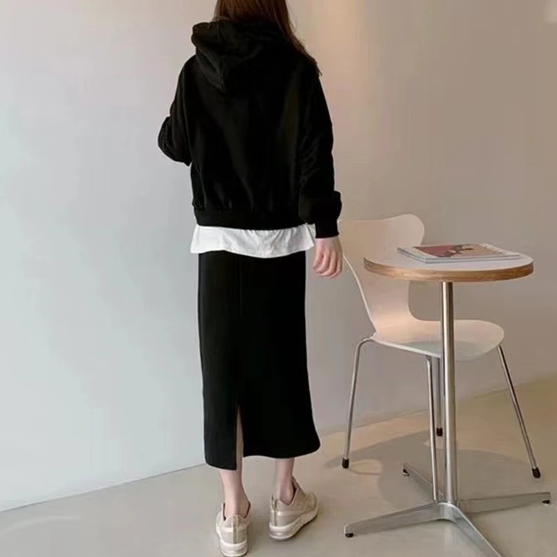 Весенне-осенний женский костюм из 2 предметов с длинным рукавом повседневный