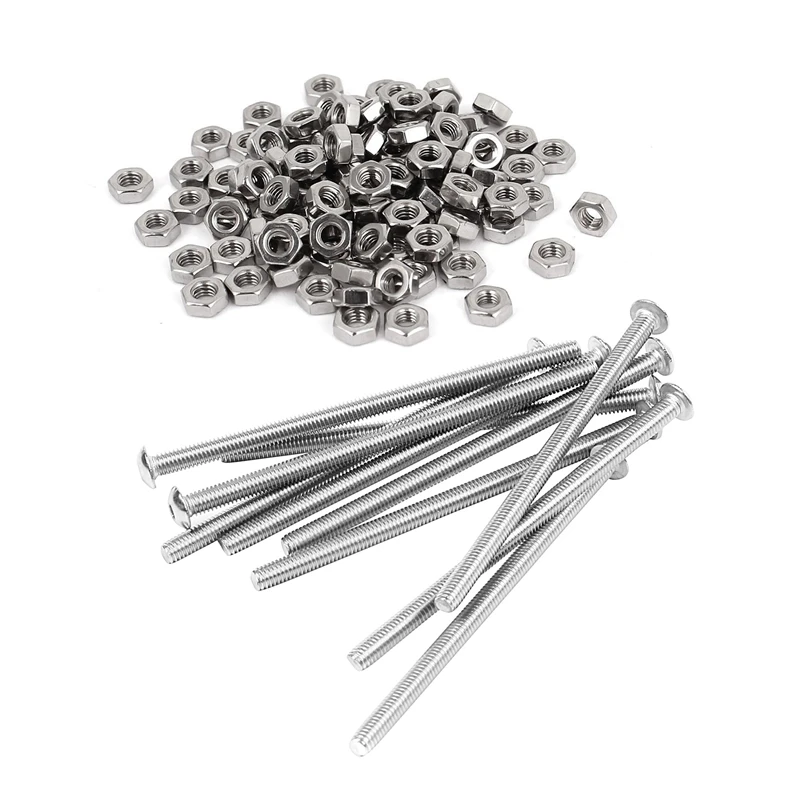 

Hot YO-110 Pcs Hex Nuts Screws: 100Pcs Metric M3 Hex Nuts Fastener DIN934 & 10Pcs M4x75mm Button Head Screw, Hex Socket Bolts