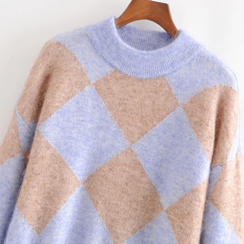 Женский Повседневный свитер AGong элегантный с круглым вырезом и длинным рукавом