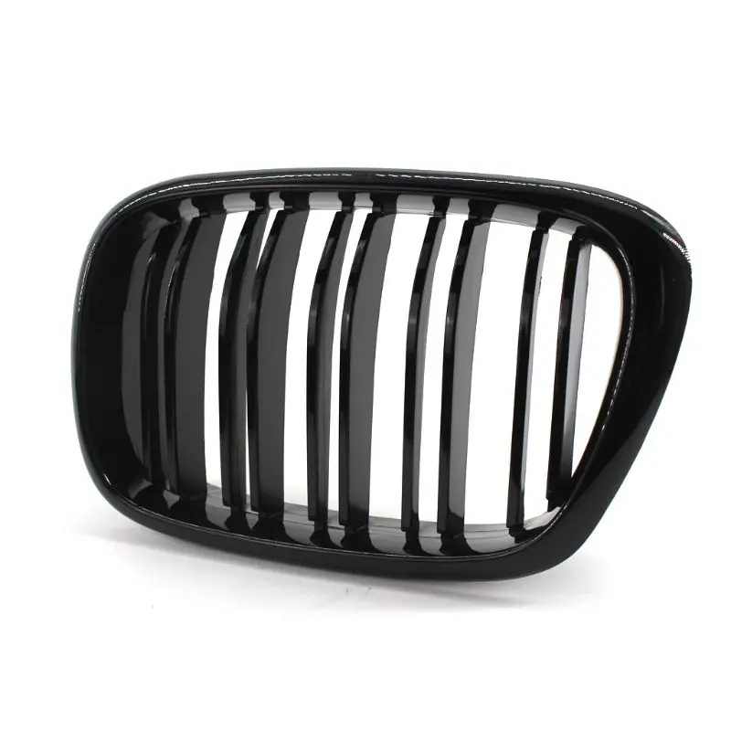 

2PCS Replaced Gloss Black Grill Double Slat Front Kidney Grilles for B-MW 5 Series E39 99-03 518 520 523 525 528 530 781B