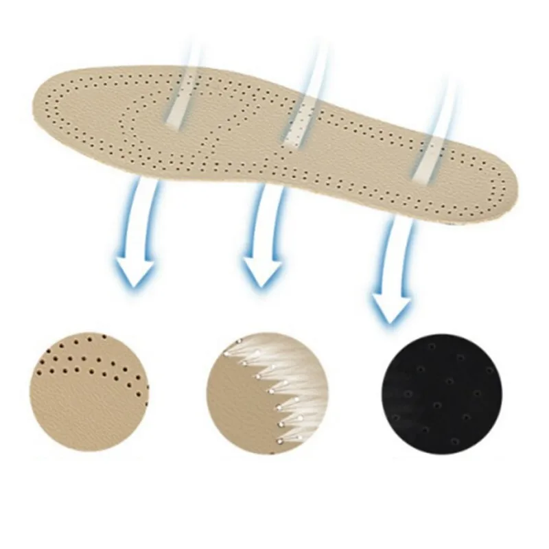 

Ultra Thin Breathable Deodorant Leather Insoles Cushion Pigskin Instantly Absorb Sweat Replacement Inner Soles Shoes Insole Pads