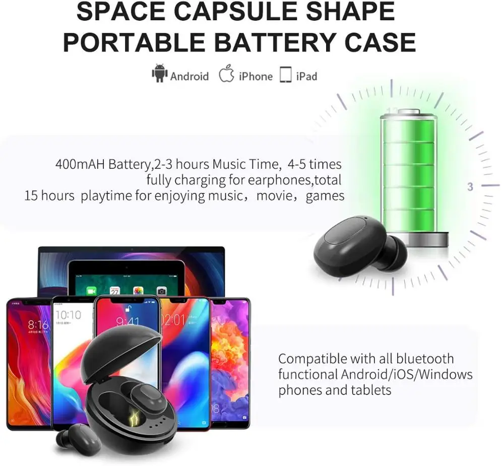 A10 наушники вкладыши TWS с космическая капсула Форма Беспроводной Bluetooth 5 0 HD стерео