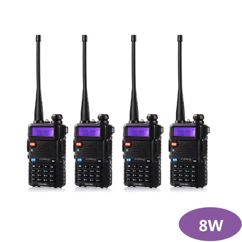 4 шт. Baofeng UV-5R портативная рация радиостанция 128CH VHF UHF Двухдиапазонная UV5R двухсторонняя радиостанция для охотничьей радиостанции CB