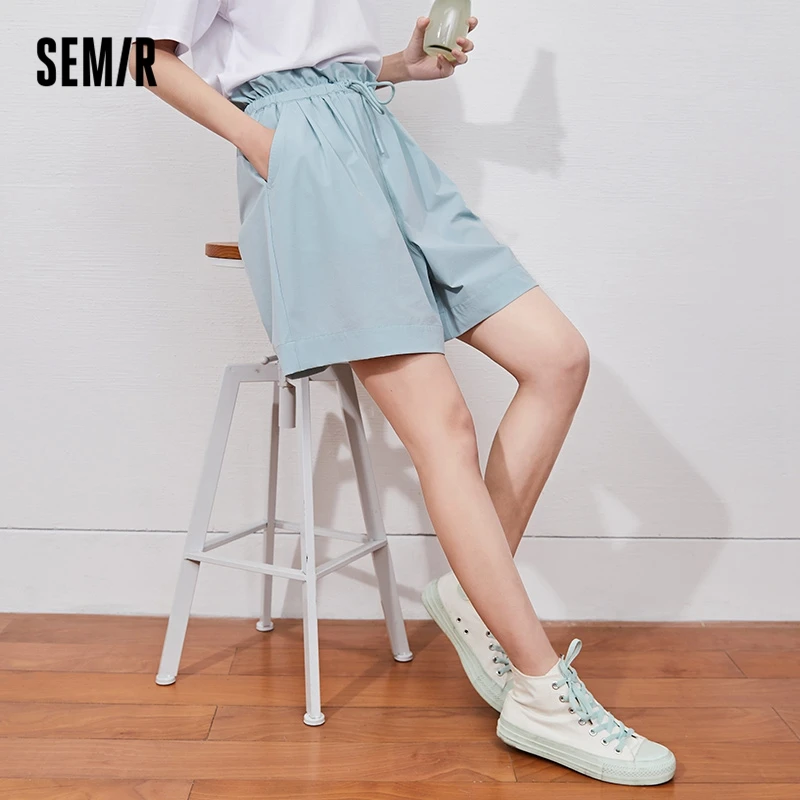

SEMIR Casual Shorts Women Fashion Flower Bud Short Pants Girl Sweet Drawstring Elastic Waist 2021 Summer New Shorts