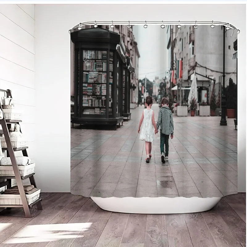 Водонепроницаемая и устойчивая к плесени занавеска для душа с изображением