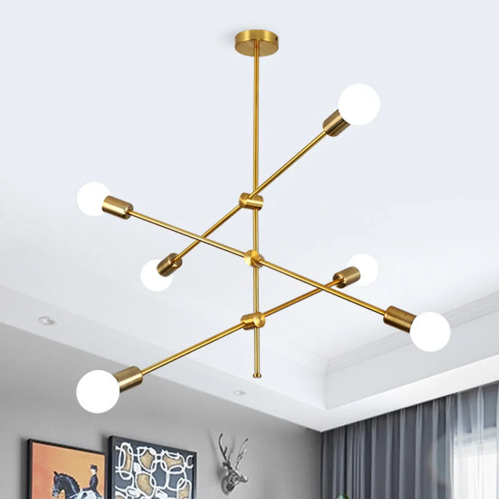 

Gold Minimalism Chandelier Nordic Hanging Lamp Modern Led Pendant Light For Living Room Dining Room Bar Interior Lighting Loft
