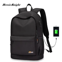 heroic knight mens fashion backpack 15 6 inch laptop school backpack male student water repellent short trip sport travel bag