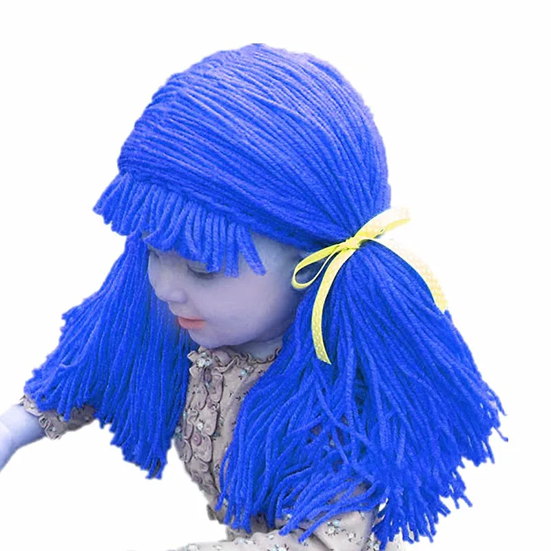 Шапка-парик BomHCS для детей зимняя теплая вязаная шапка ручной работы из 100%