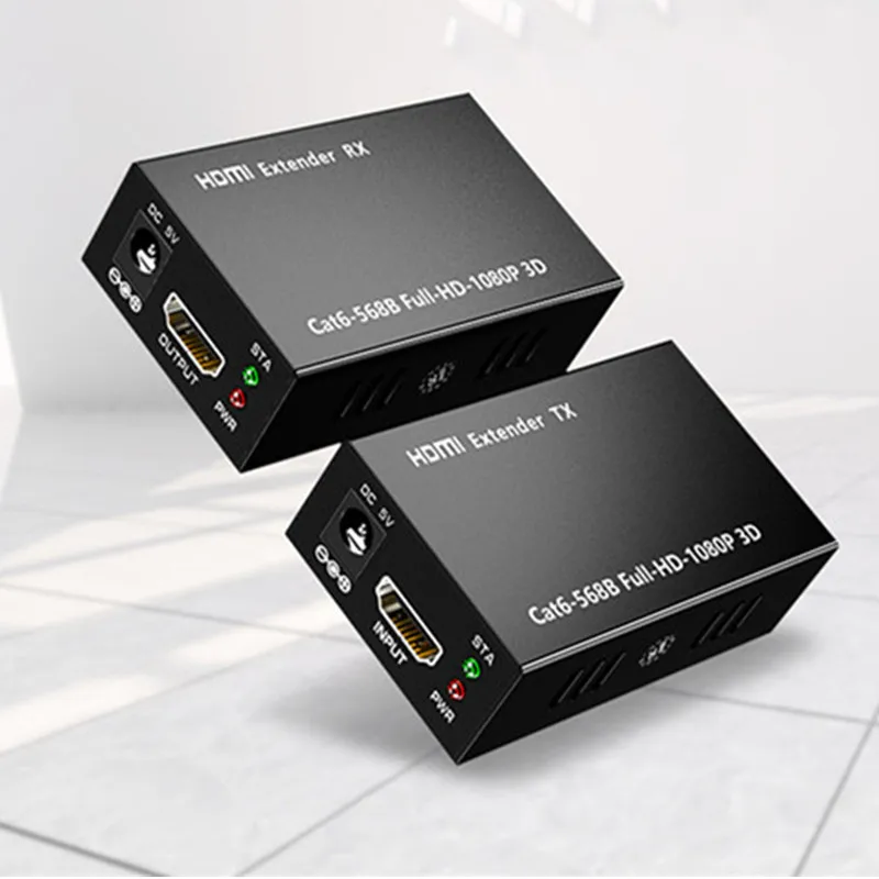 

HDMI-compatible Extender Cat5e Cat 6 Ethernet IP TCP signal HDMI to Lan Converter 1080p 3D HDMI Transmitter Receiver TX RX 60M
