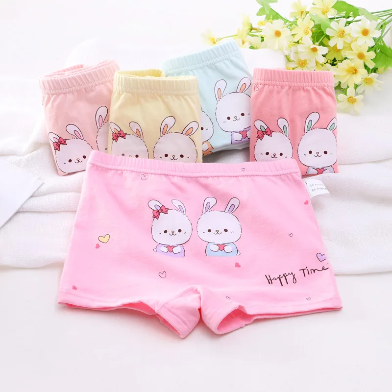 Random colors 5PCS New 4pc/lot Girls Cartoon Underpants Young Girl Boxer Briefs Comfortable Cotton Panties Kids Underwear Baby Girls Clothes - Цвет: Random colors 5PCS