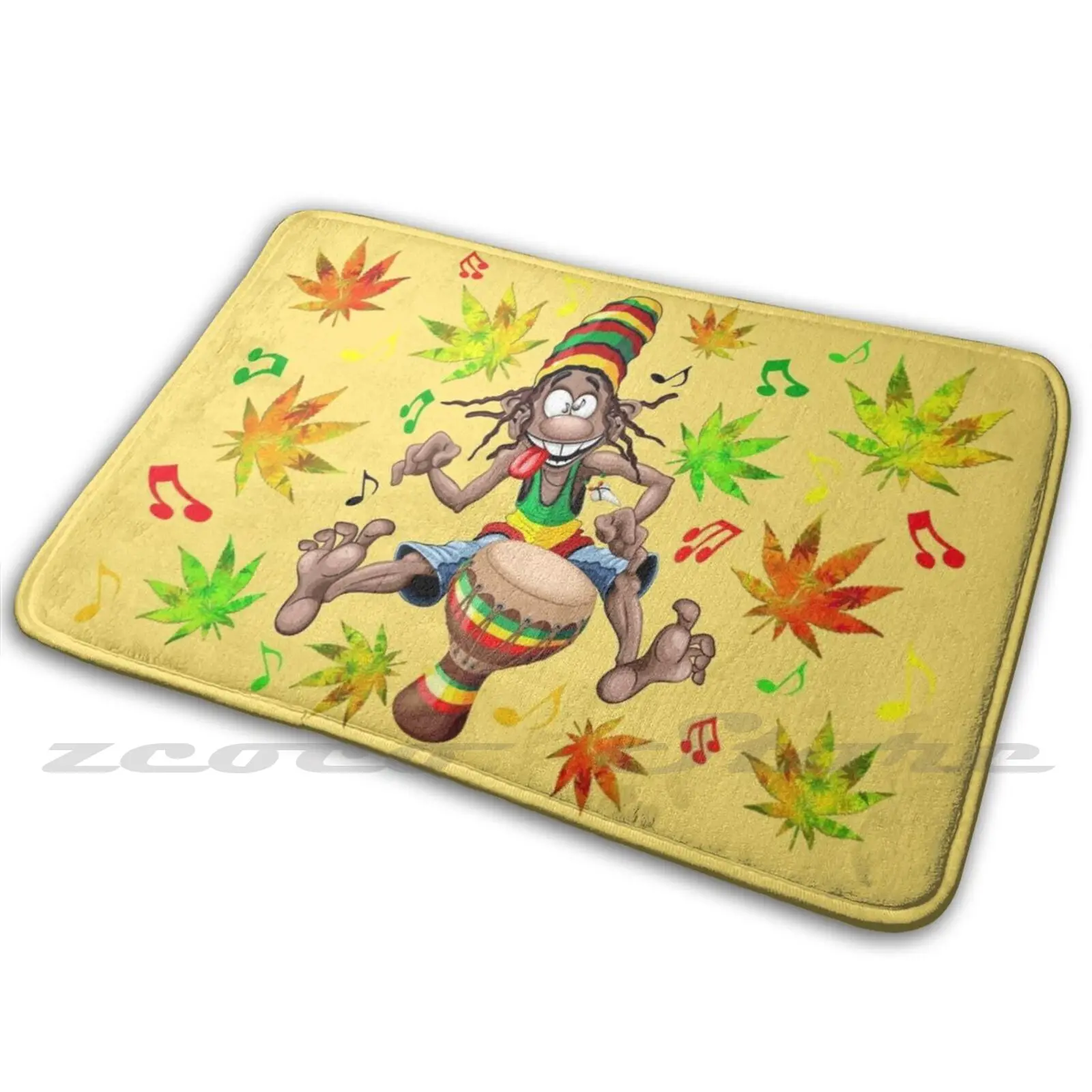 Забавный крутой музыкальный коврик Rasta с изображением персонажа водовпитывающий