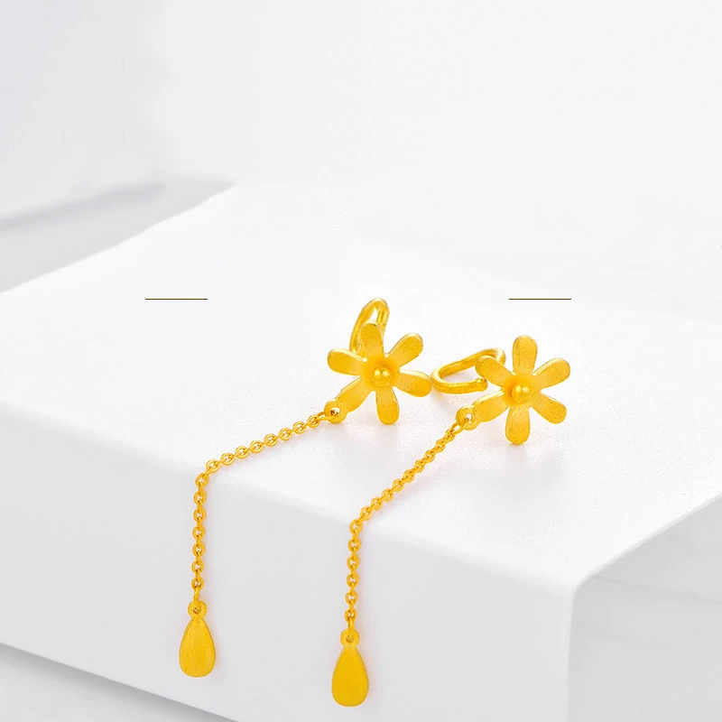 Серьги SFE из чистого золота 24 карата серьги настоящего 999 пробы с красивыми