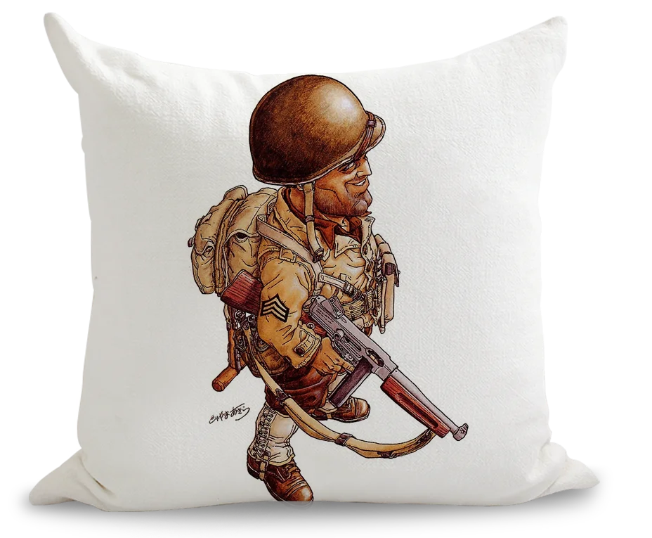 Акира Торияма WW2 солдат подушка в стиле комиксов евро крышки декоративные