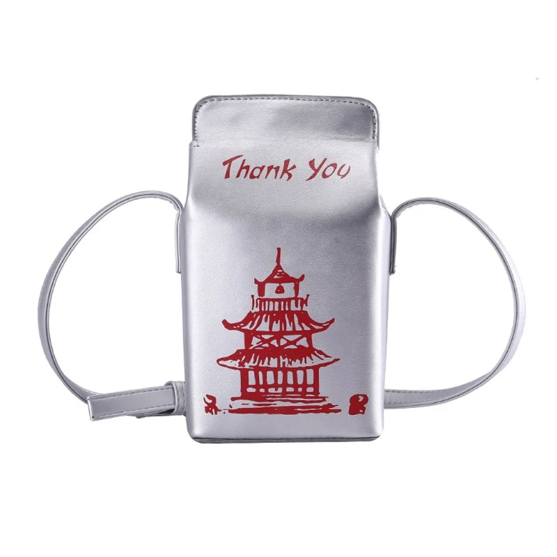 

Chinese Tower Printing Box Shoulder Bags for Women Fashion Cartoon Crossbody Bag Small Girl's Bag Cute Coin Purse