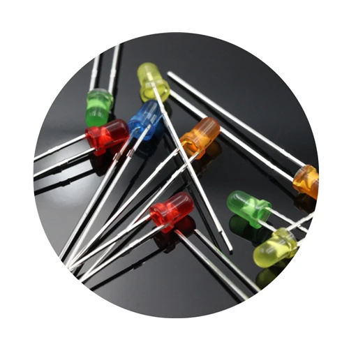 

100Pcs 3mm Colorful Lens Through Hole High Brightness LED Diode, Green/Red/Yellow/Blue/Orange