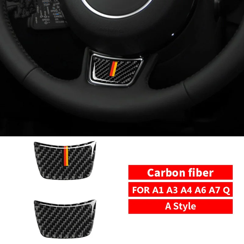 

Carbon Fiber Steering Wheel Stickers For audi A1 A3 A4 A5 A6 A7 car accesorios coche car sticker accesorios para auto car decor