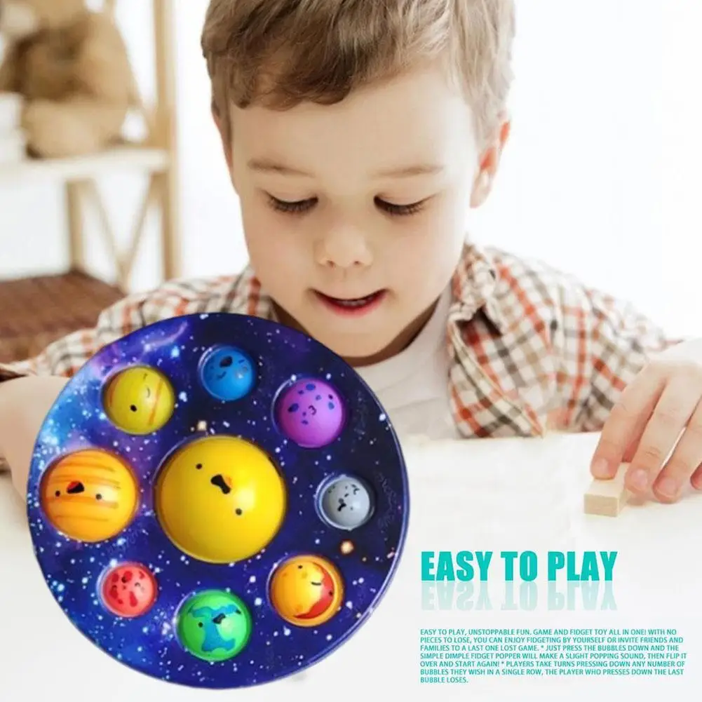 

Fidget Sensory Bubble Toys Anxiety Relief Solar Planet Games Pad Birthday Gift Children's Educational Toys