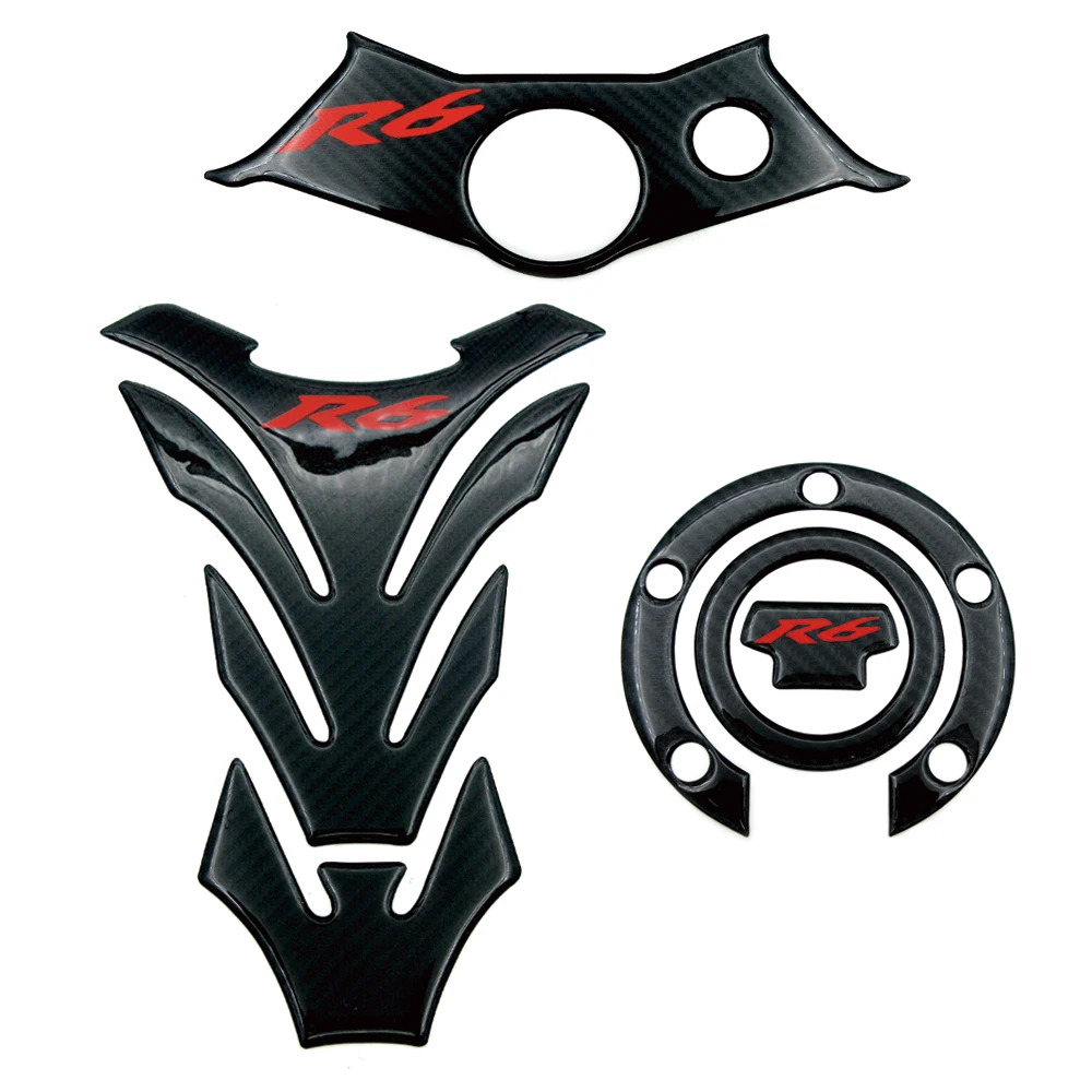 Наклейка на бак для Yamaha YZF R6 YZFR6 YZF600 2003 2004 2005 масляная и газовая крышка тройной