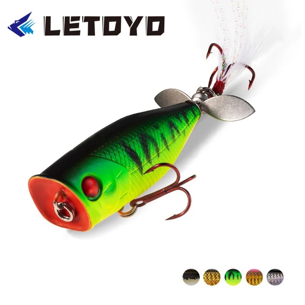 

LETOYO 55mm 6.5g Topwater Popper Fishing Lure Whopper Plopper Artificial Hard Bait Spinnerbait Wobbler Fishing Accessories Pesca