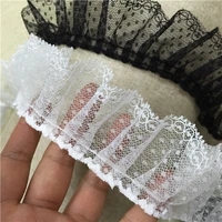 1yard pleated tulle lace trim fabric 5cm lace ribbon applique wedding dress sewing clothing accessories trimmings dentelle qt1