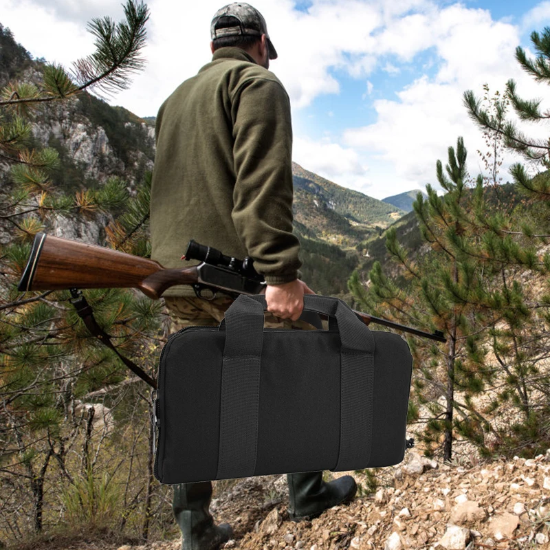 

600D Tactical Pistol Gun Bag Soft Padded Protection Handgun Storage Case Magazine Pouch for Gun Storing Transporting