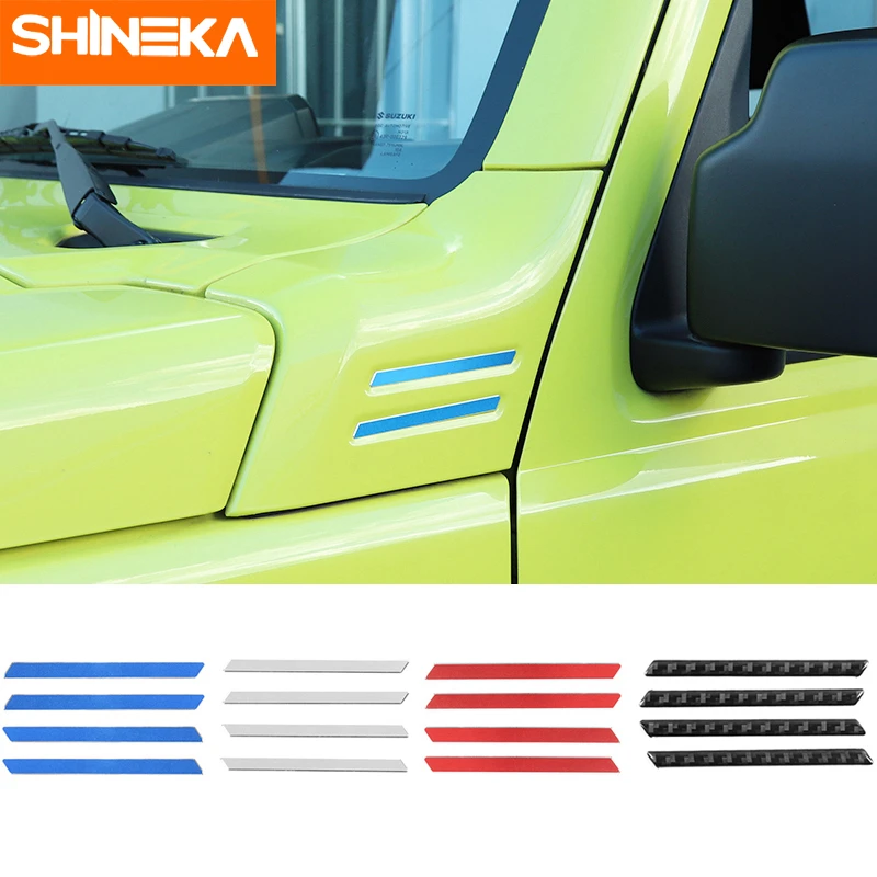 

SHINEKA Carbon Fiber Sticker Car A-pillar Corner Decorative Cover for Suzuki Jimny 2019 2020 Aluminum Alloy Exterior Accessories