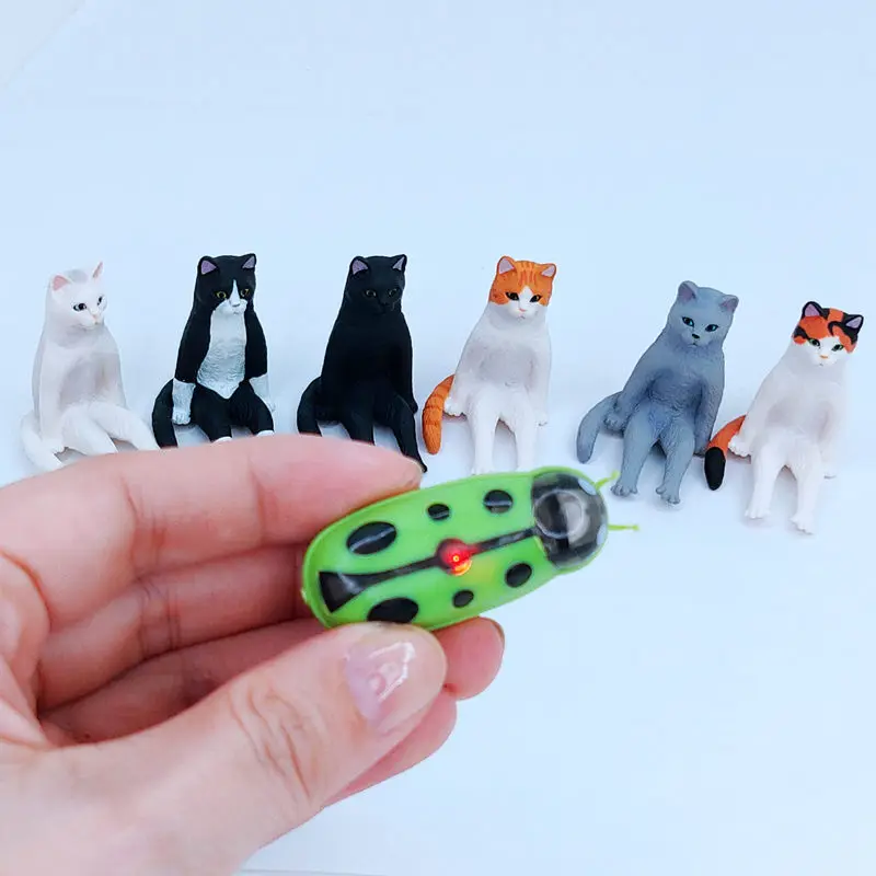 [MPK Store] Таракан и мышь на батарейках, игрушка для кошек, электронный таракан, забавная игрушка для кошек - Цвет: Ladybird-with-Light