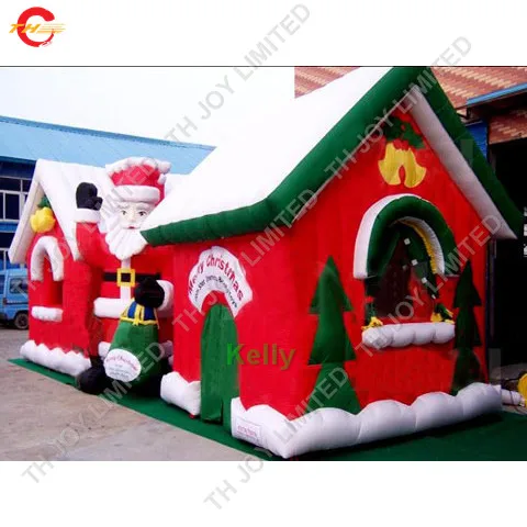 

Free Shipping 8x3m Giant Inflatable Christmas House Customized Santa Grotto Tents for Sale