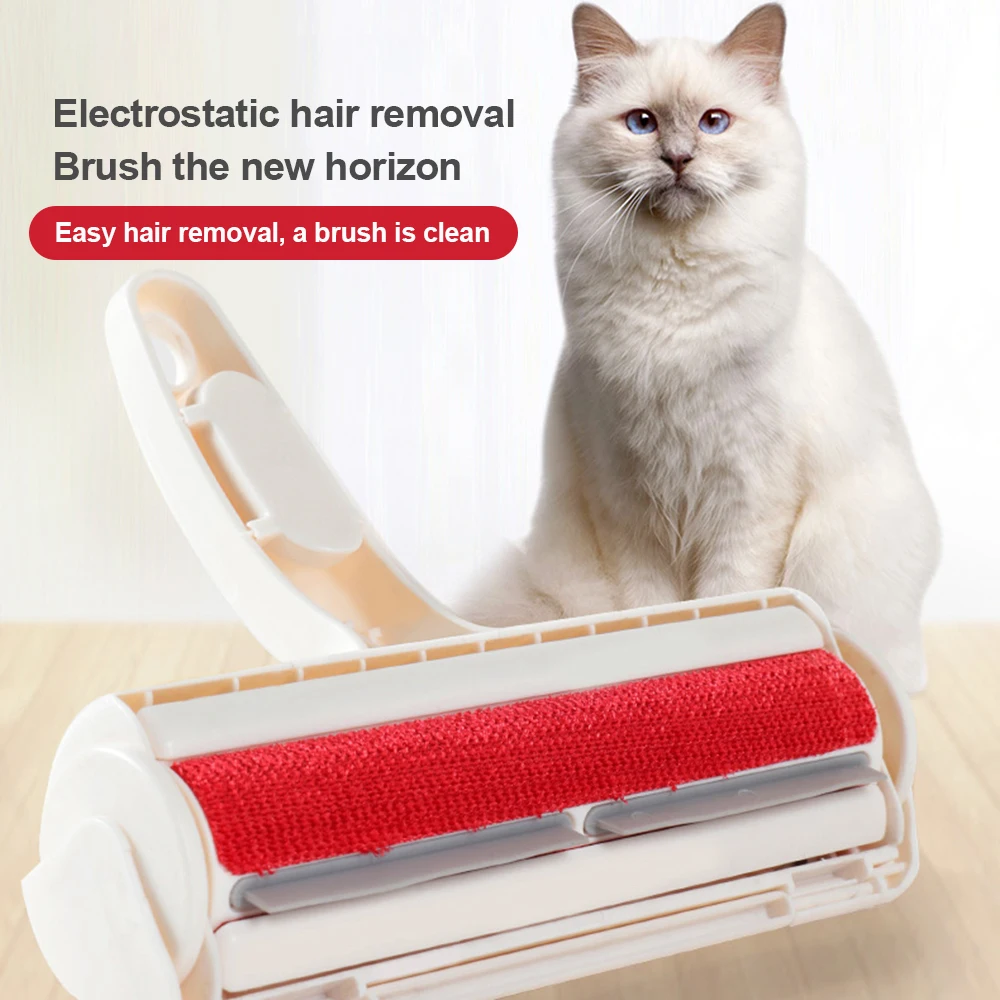 

New 2-Way Pet Hair Remover Roller Lint Sticking Roller Removing Dog Cat Hair Furniture Carpets Clothing One Hand Operation