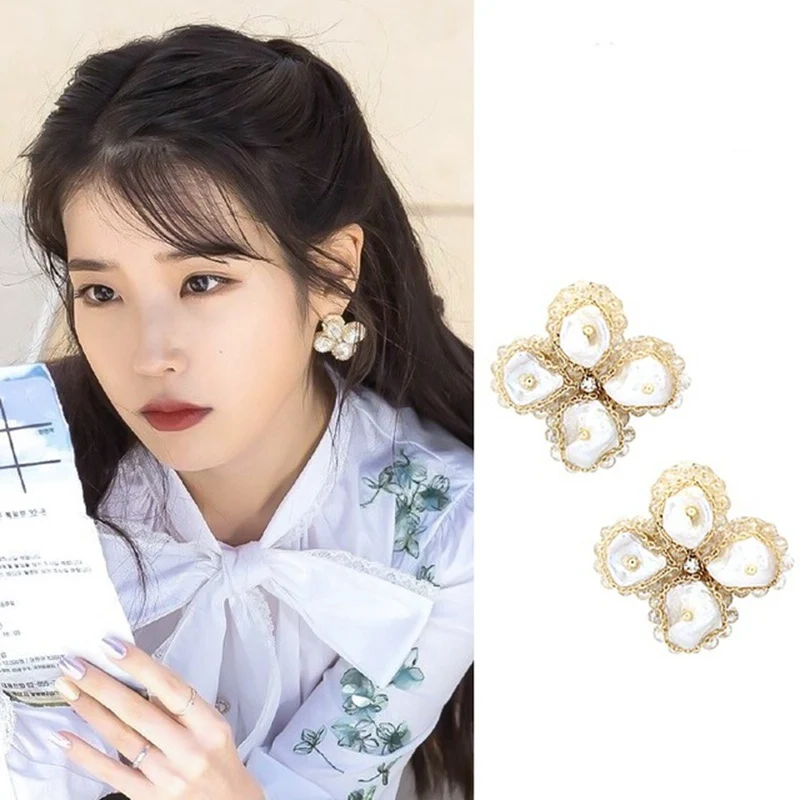 Женские серьги-гвоздики с пресноводным жемчугом MENGJIQIAO винтажные ручной работы