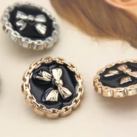 6pcs vintage round bow metal women coat buttons for clothing cute jacket cuff dress diy decorative sewing accessories wholesale