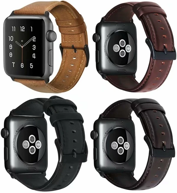 Мужской/женский новый кожаный ремешок для Apple Watch Series 4 3 2 1 iWatch4 браслет 44 мм/42 мм/40