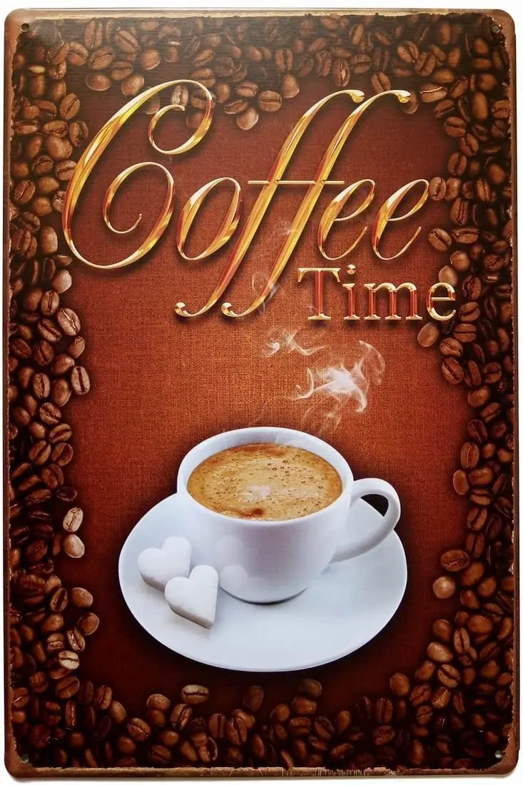 

Coffee Time Retro Vintage Decor Metal Tin Sign 12 X 8