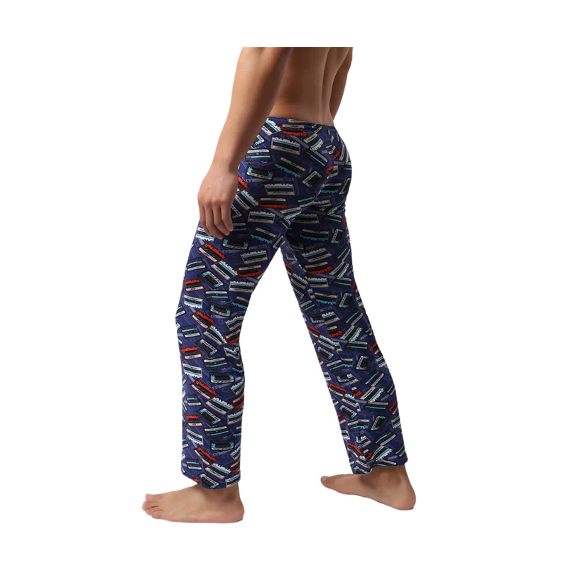 Sleep Bottoms Men's Home Pants Flannel Autumn Winter Warm Sleep Bottoms Male Plus Size Geometric Print Sleepwear Pajama Pants