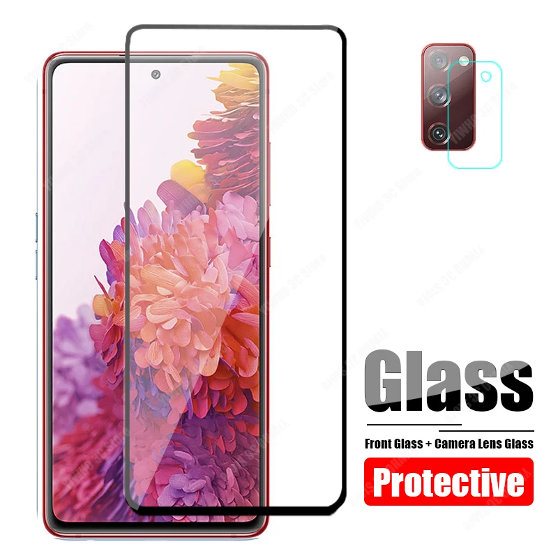 For Samsung Galaxy S20 FE Glass Screen Protector On For Samsung S20 FE Protective Glass Safety Front Tempered Camera Film S 20FE