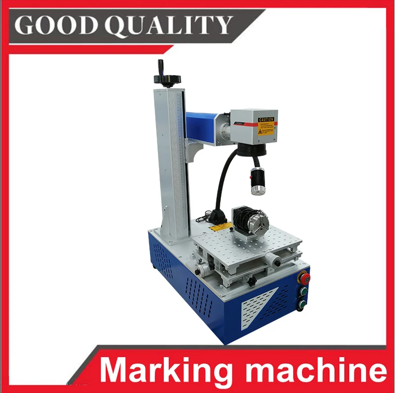 

Metal Nonmetal 30W 20W Mini Optical Fiber Laser Marking Machine with rotary axis