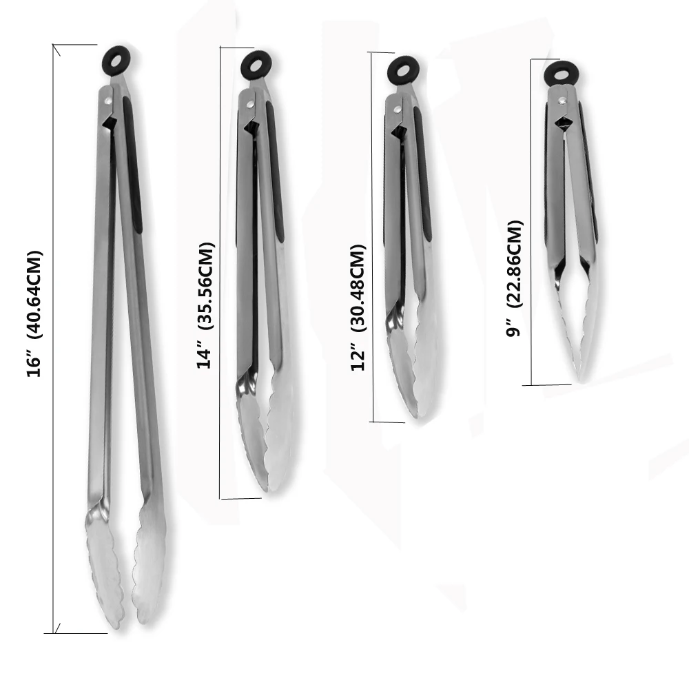 

1PC BBQ Grilling Tong Salad Cake Dessert Serving Food Tongs Stainless Steel Barbecue Clips Clamp Baking Food Kitchen Tool