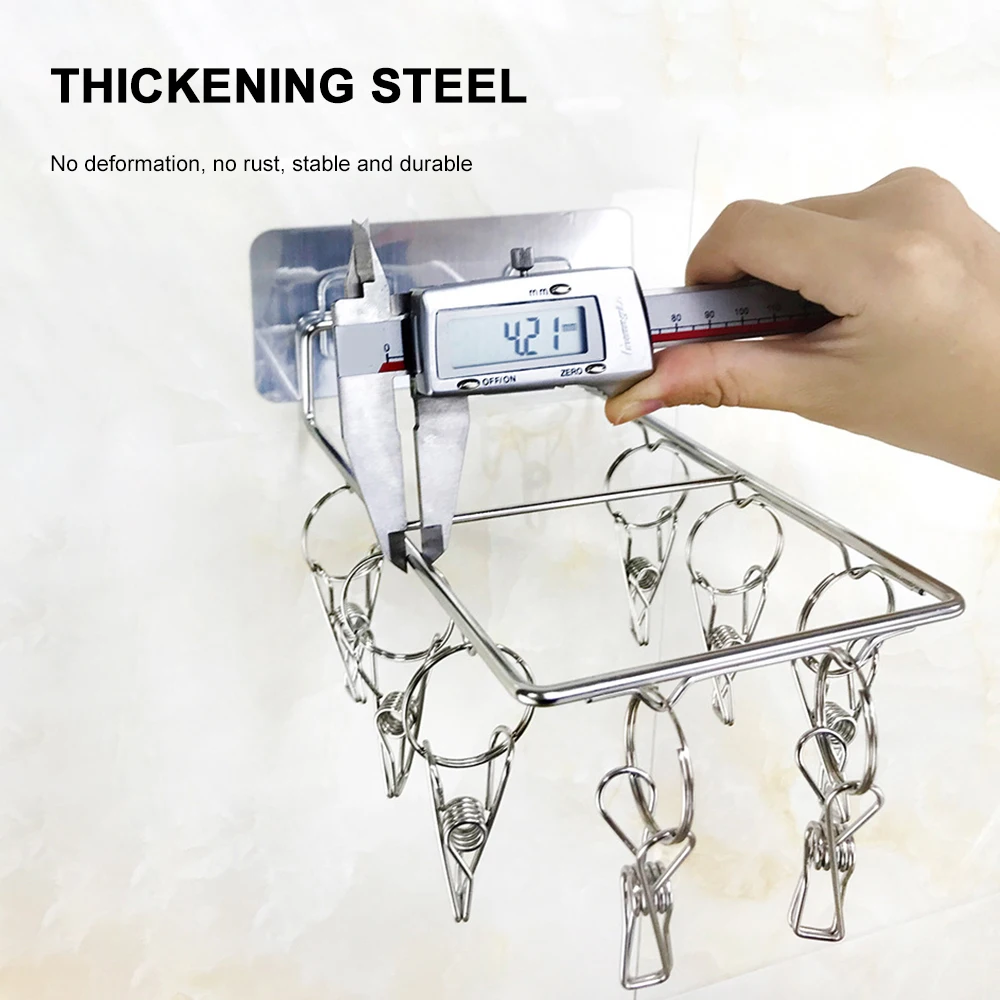 8/10 зажимов съемная ветрозащитная прищепка для одежды из нержавеющей стали